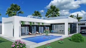 Oasis Villa, 3 soveroms flott moderne villa med stor takterrasse og basseng ved La Finca Golf